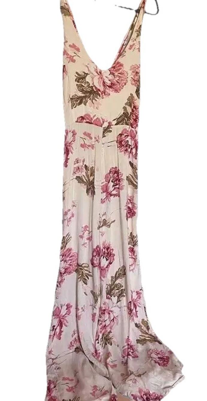 Easel Women Romper Sm Wide Leg Halter Pink Floral Wedding Guest Beach Resort